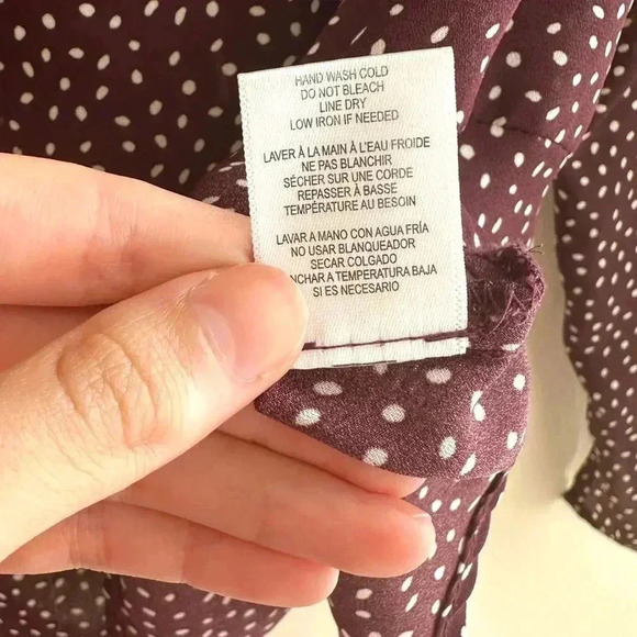 B Collection by Bobeau Purple and White Polka Dot Blouse, Size Medium - Picture 14 of 16